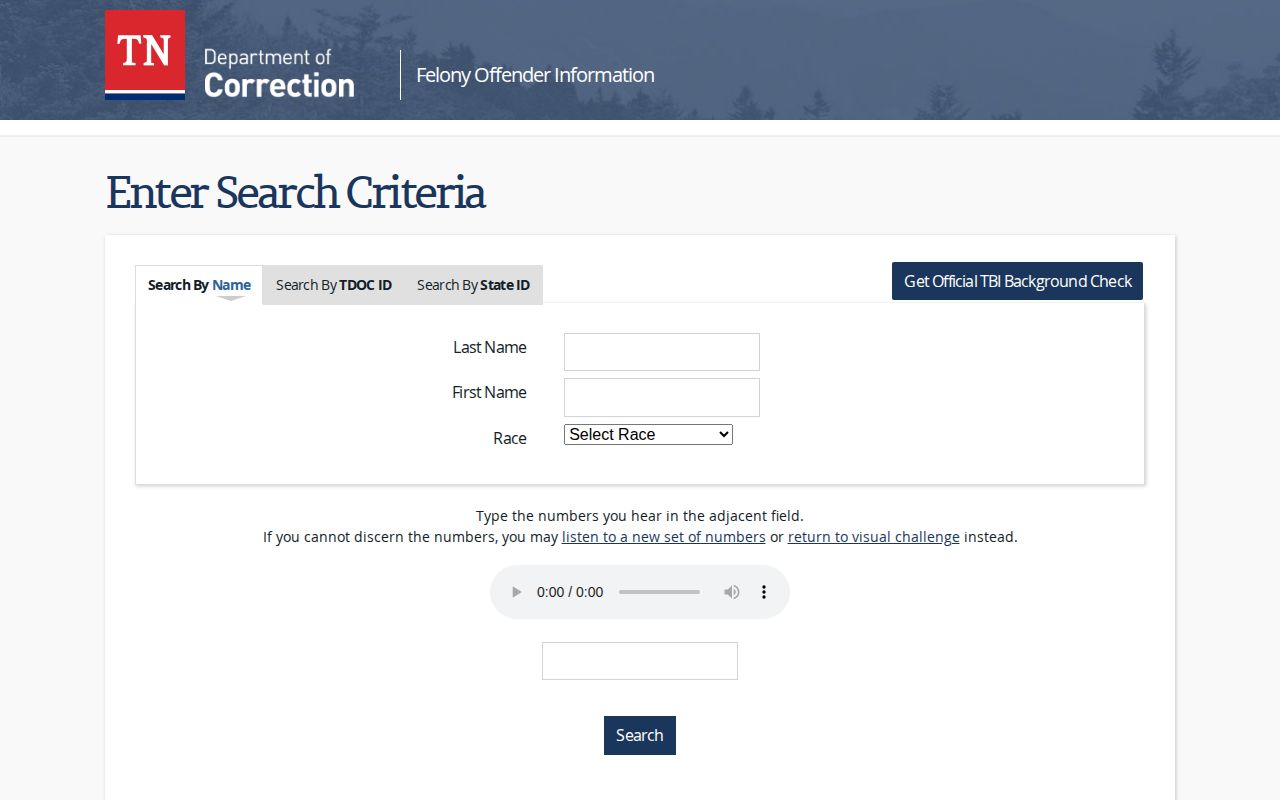 Robertson County state offender record source, Tennessee TDOC FOIL search